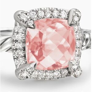 David Yurman  Petite Chatelaine® Pavé Bezel Morganite and Diamonds, 7mm